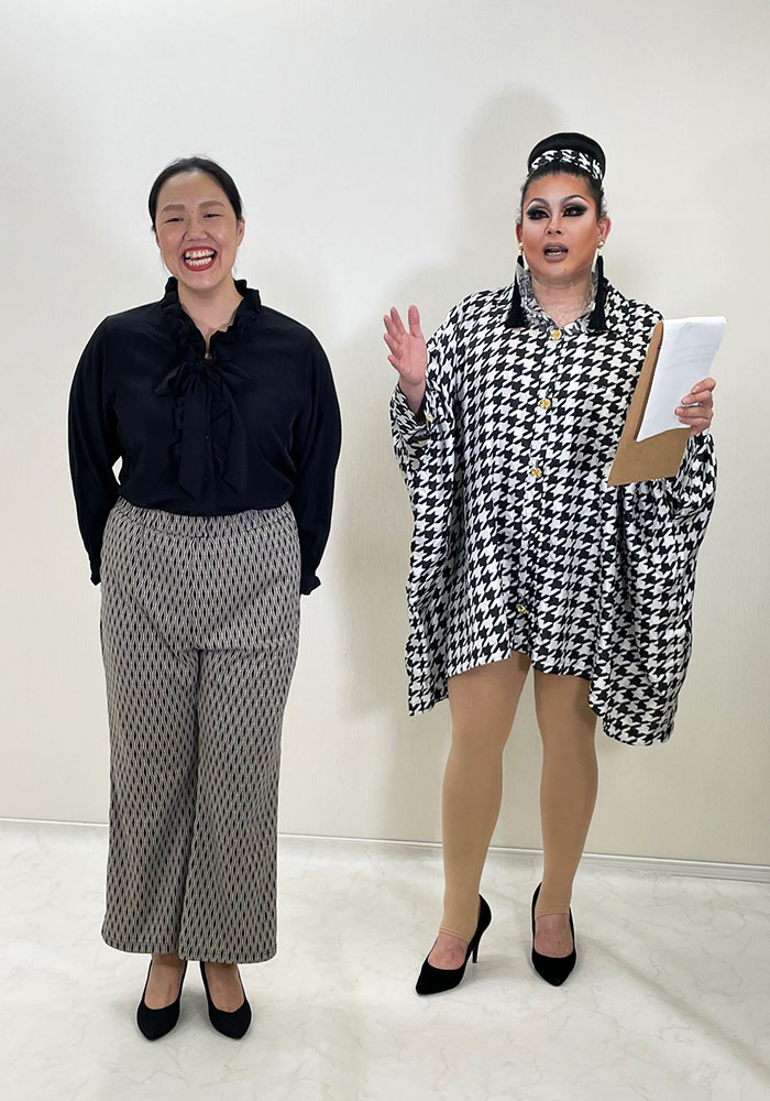 高身長がっちりさんの究極の着痩せコーデは柄物セレクトで快適におしゃれに過ごせる